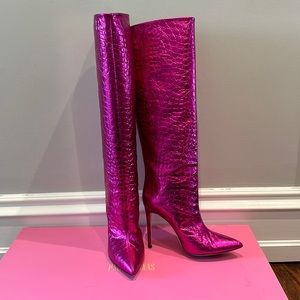 Paris Texas Metallic Pink knee boots